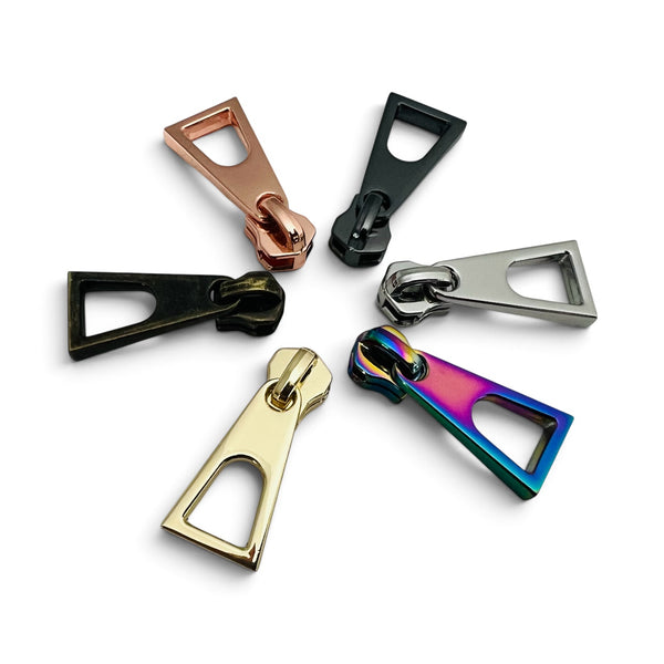 5 Zipper Slider and Pull - Metal Teeth - One Piece - Style G