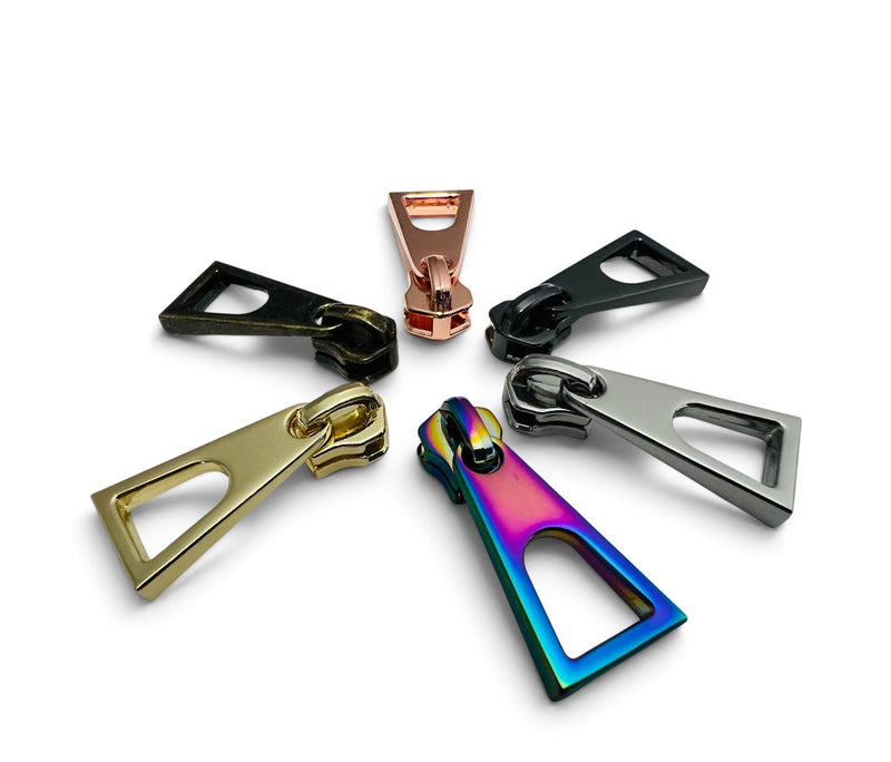 5 Zipper Slider and Pull - Metal Teeth - One Piece - Style G
