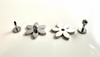 New -- Pointed Flower - Screw Rivets -- Package of Four