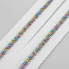 Five Yard Bundles plus 15 Sliders --- #5 Two-Way High-End Zipper Tape --- Bright White with Rainbow
