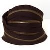 Five Yard Zipper Bundles plus 15 Sliders --- #5 Two-Way High-End Zipper Tape ---Dark Chocolate Brown with Antique Brass/Bronze