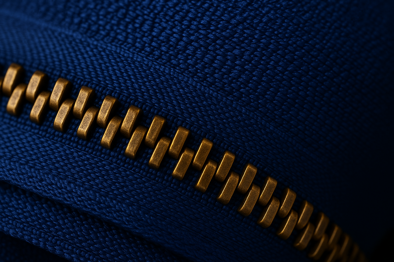 blueberry cobalt zipper tape with corn bronze teeth