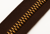 dark chocolate brown zipper tape with corn bronze teeth