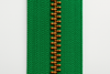 kelly green zipper tape with corn bronze teeth