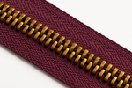 red plum zipper tape with corn bronze teeth