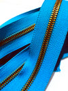 #5 Metal Two-Way Zipper Tape - High End with Antique Brass Teeth