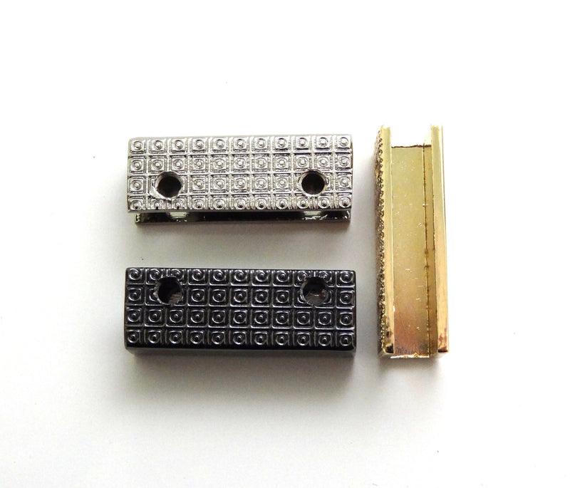 25mm Rectangle Shaped Strap Ends - Pkg of Four