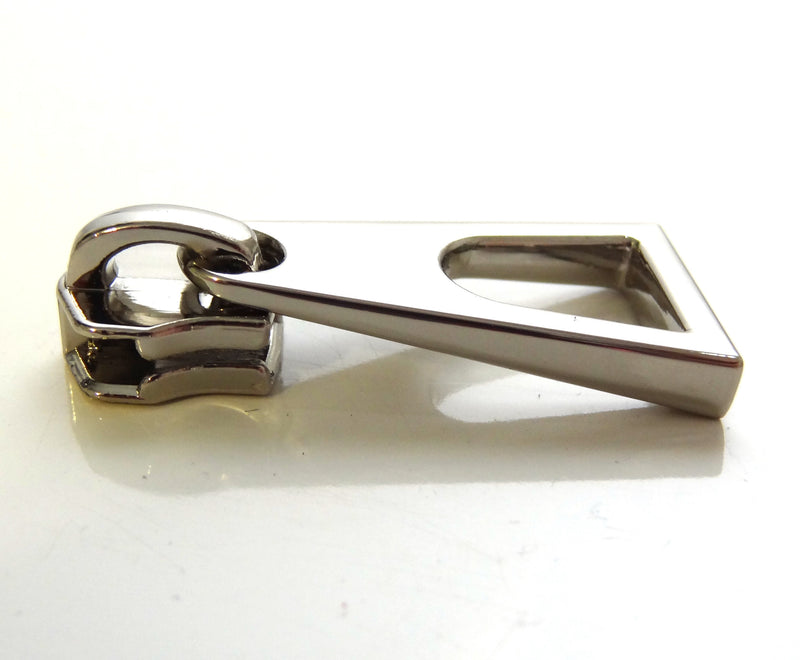 #5 Silver or Nickel Metal Toothed Zipper Replacement Pull