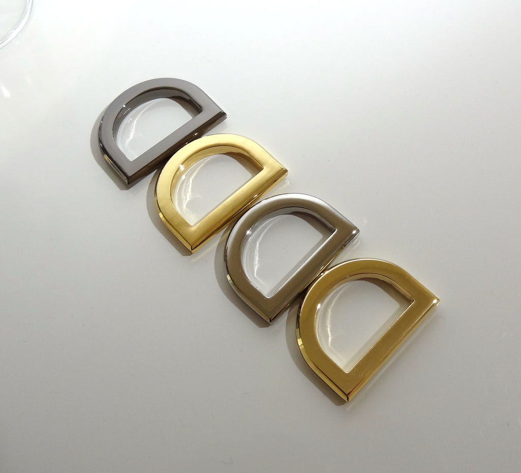 Metal D Rings 1 Inch Strap Ring Purse Rings Flat Connector Rings D Shaped  Buckle-strap Purse Hardware Finding for Purse Clasps Ring Hardware 