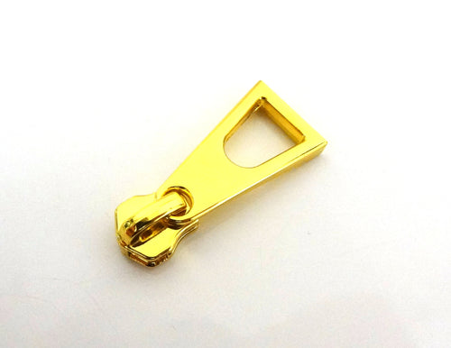 Round Pull Zipper Slider Size #5: Gold - Fine Leatherworking