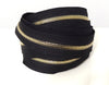 Five Yard Bundles plus 15 Sliders --- #5 Two-Way High-End Zipper Tape --- Black Night with Light Gold