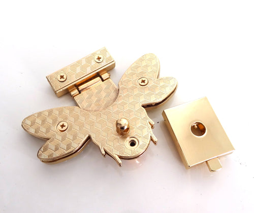 Slightly-Less-Than-Perfect --- "Bee"-Jeweled Bee Locks  -- Push Release Lock