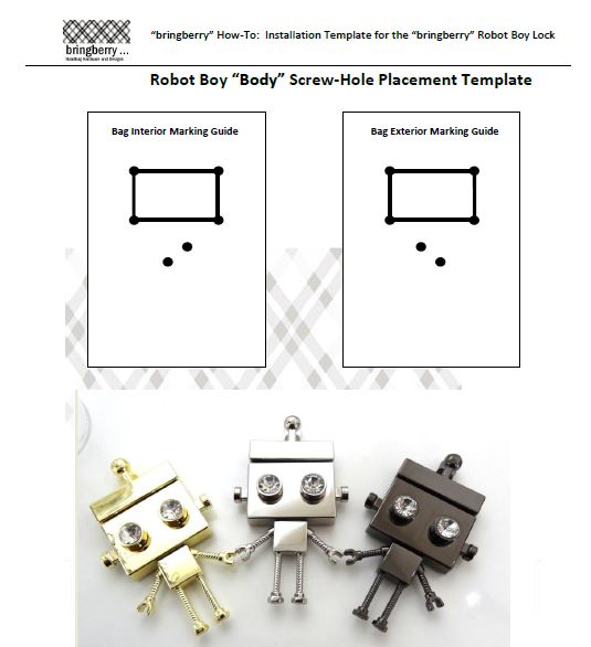 bringberry "Robot Boy"- “Body” Installation Placement Template - PDF Download