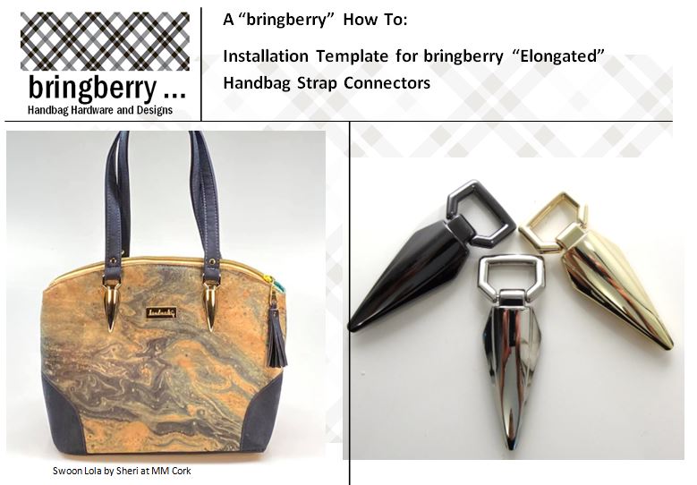 bringberry "Elongated" Slim Handbag Strap Connectors  - Installation Template Guide - PDF Download